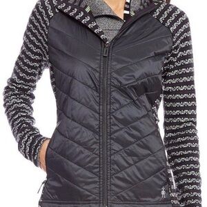 Smartwool Black and Gray Patterned Puffer Jacket sz M